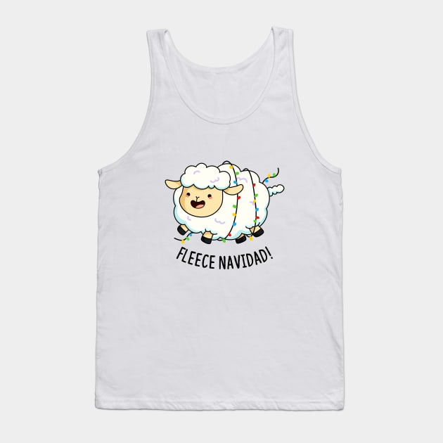 Fleece Navidad Cute Christmas Sheep Tank Top by punnybone